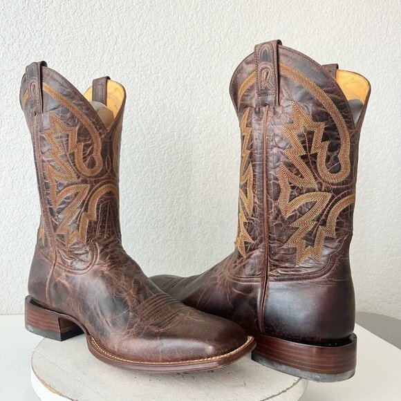 NEW Rod Patrick Mens Cowboy Boots 15AAAA Perro Loco Brown Square Toe Western - Picture 12 of 12